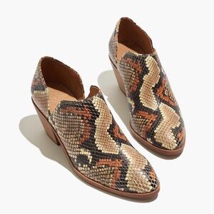 Madewell Gloria Snakeskin Print Ankle Booties Shoes Sz 8